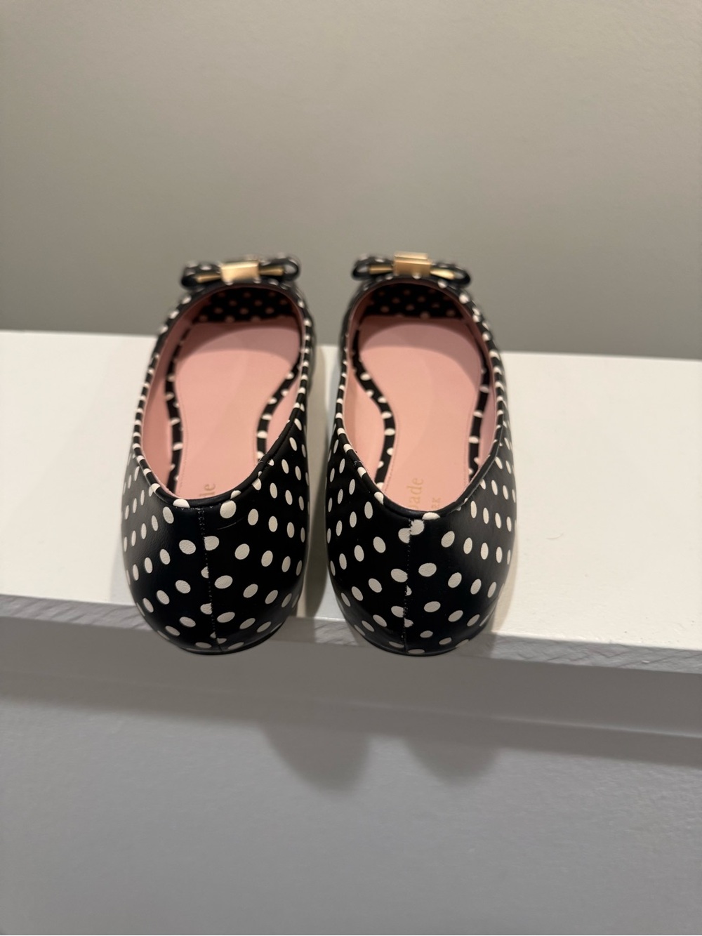 kate spade Black and White Polka Dot Bow Flats - Picture 4 of 6